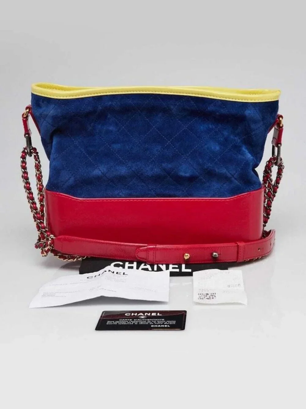Chanel Multicolor Quilted Suede and Leather Medium Gabrielle Hobo Bag